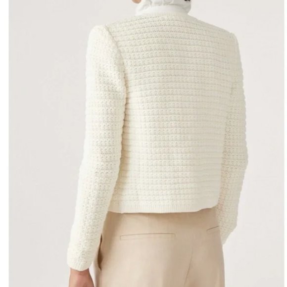 BEST Ba&sh Gaspard French Knit Cardigan Small Off-White Ivory - Picture 3 of 8